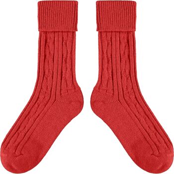 Chaussettes souples en cachemire mélangé - Rouge Vif 2