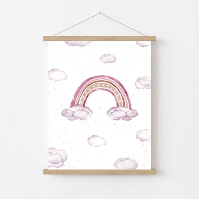 Children's poster "Rainbow" children's room gift birth baptism gift for girls