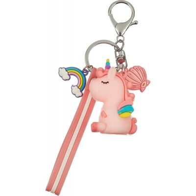 Porte-clés licorne rose