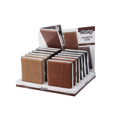 Caja de cigarrillos de madera de metal