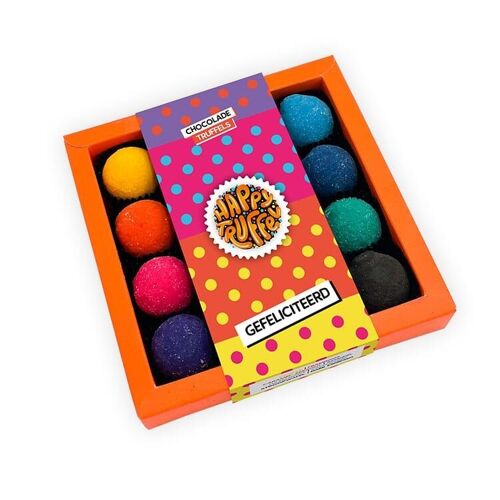 Chocoladetruffels – Mix – “Gefeliciteerd” (16 stuks)