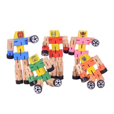 Figura de robot de madera