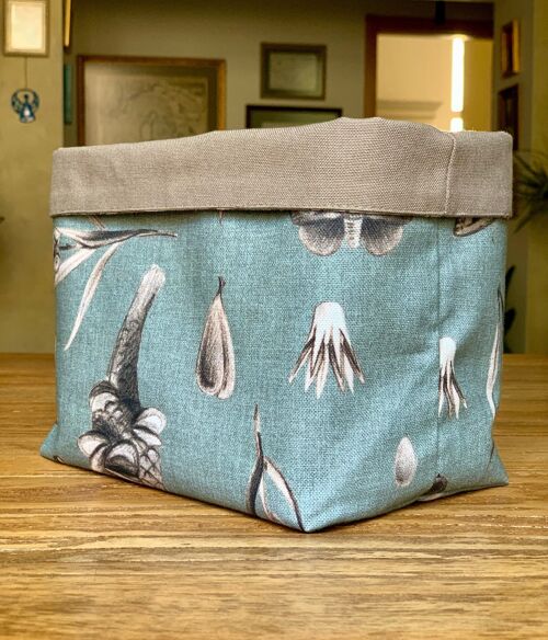 Fabric Basket, Bread cloth h=20cm, 100% Cotton, Printed | Seeds Aqua