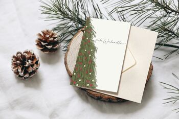 Carte pliée avec enveloppe Sapin de Noël, certifiée FSC 2