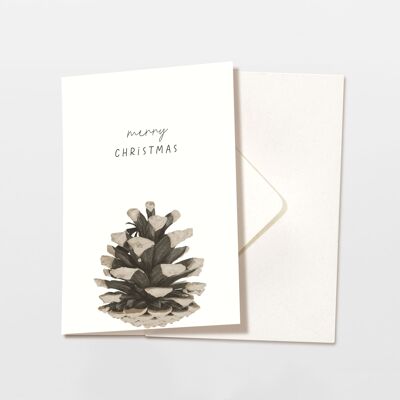 Folded card with pine cone envelope, FSC certified