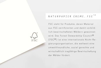 Carte pliée avec enveloppe en pomme de pin, certifiée FSC 7