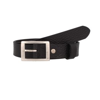 Ceinture Femme Cuir Sera Noir Métallisé 2