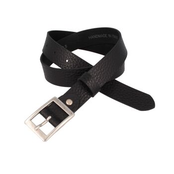 Ceinture Femme Cuir Sera Noir Métallisé 3