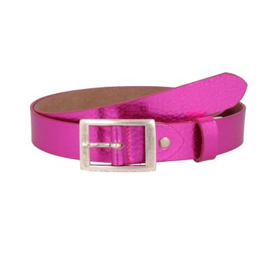 Belt Women Leather Sera Pink Metallic