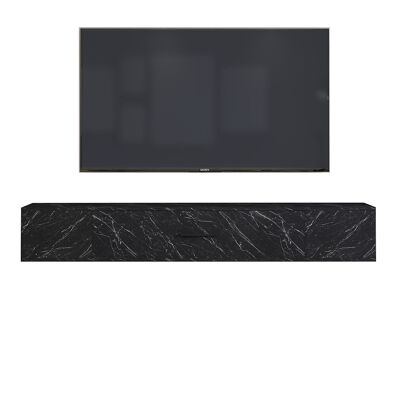 TV lowboard Acworth black marble look
