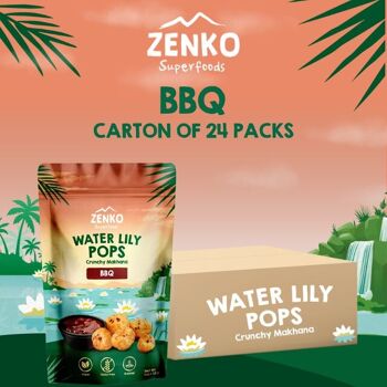 ZENKO Water Lily Pops - BBQ (24x28g) | Végétalien, sans gluten, 10 % de protéines | Collation santé | Mieux que le pop-corn ! 3