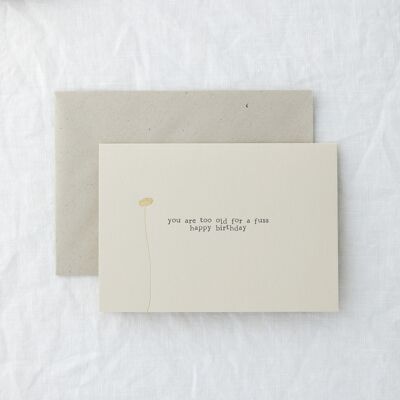 Too Old Fuss - Foil Funny Birthday Greeting Card