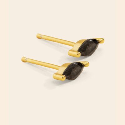 Black Oval Ear Studs