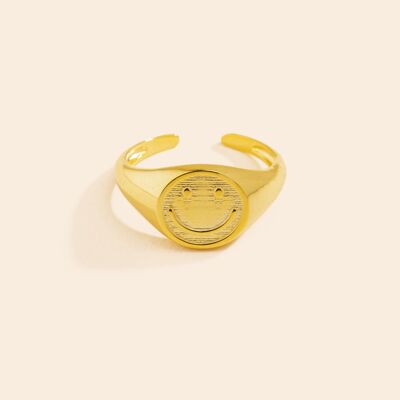 Goldener Smiley-Ring