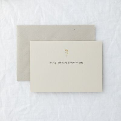 Anniversaire fille magnifique - simple carte de voeux joyeux anniversaire minimal