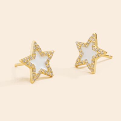 White Star Ear Studs