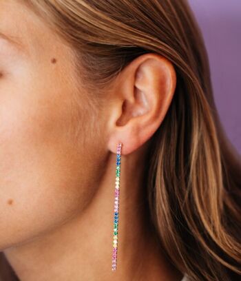 Boucles d'Oreilles Tennis Arc-en-Ciel 2