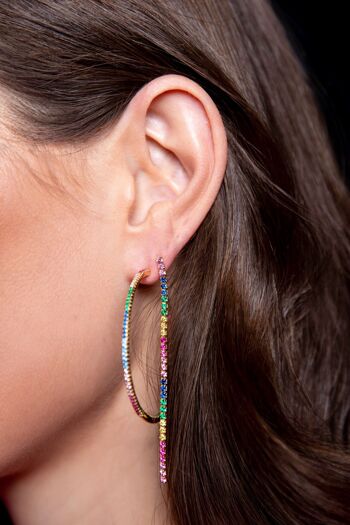 Boucles d'Oreilles Tennis Arc-en-Ciel 4