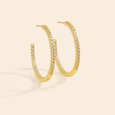 Cubic Zirconia Medium Hoops