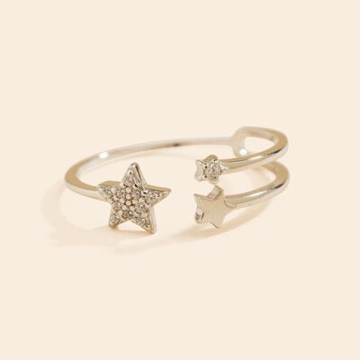 Shiny Stars Ring Silver