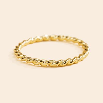 Einfacher gedrehter Ring aus Gold
