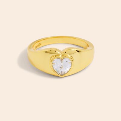 Cubic Zirconia Heart Ring