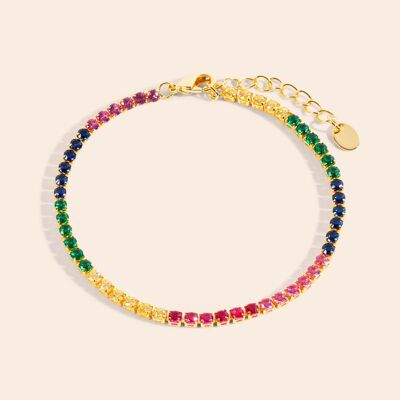 Le parfait bracelet de tennis arc-en-ciel