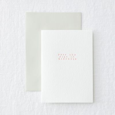 Pass The Pigs - Letterpress Minimal Simple Christmas Greeting Card