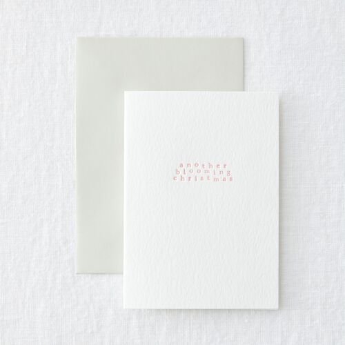 Another Blooming Christmas - Letterpress Minimal Simple Christmas Greeting Card