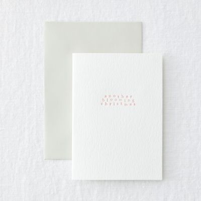 Another Blooming Christmas - Letterpress Minimal Simple Christmas Greeting Card
