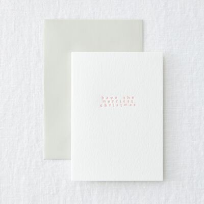 Merriest Christmas - Letterpress Minimal Simple Christmas Carte de vœux