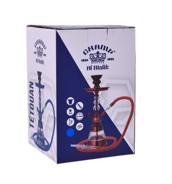 Shicha Tétouan en Aluminium - Narguilé - Hookah - Bleu 35 cm 2