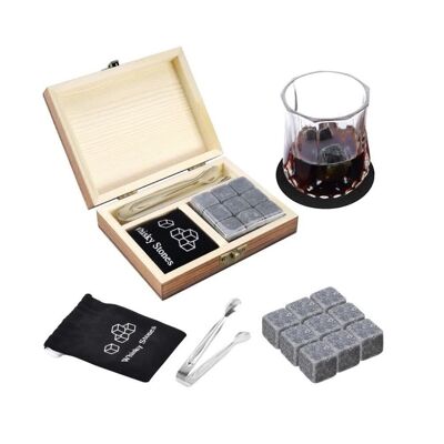 Geschenkbox-Set mit Wein-Whisky-Steinen