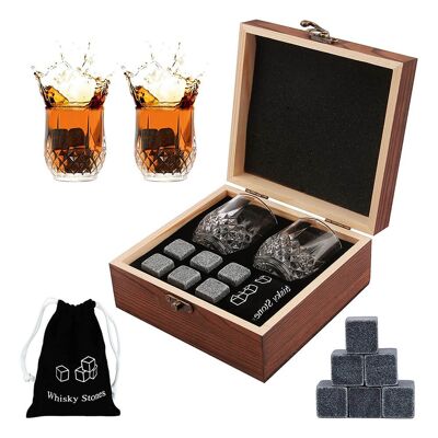 Caja de regalo de piedras de whisky de vino