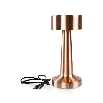 Lampe de table portable minimaliste en or rose rechargeable avec bouton tactile 3