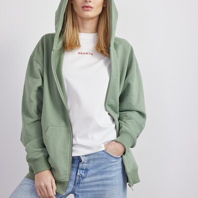 Zip hoodie unisex organic cotton blend (w)