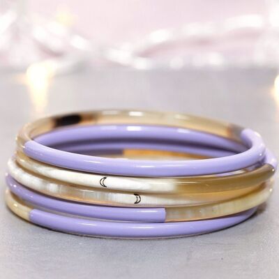 1 Bracelet Lune Violet Pastel n°18 - 3 mm