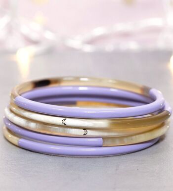 1 Bracelet Lune Violet Pastel n°18 - 3 mm