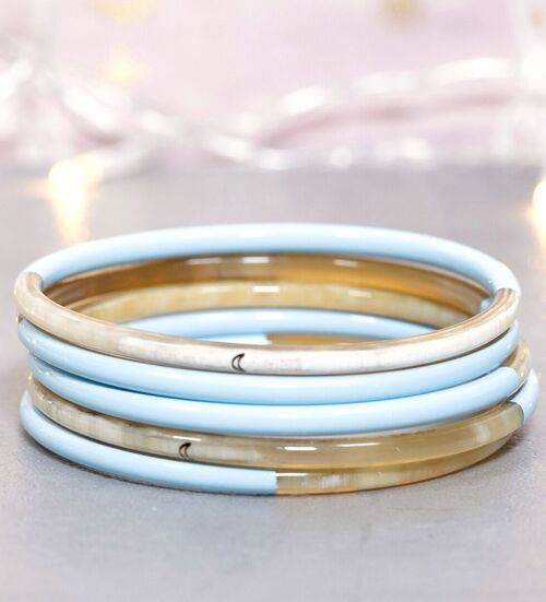 1 Bracelet Lune Bleu Pastel N°20 - 3 mm