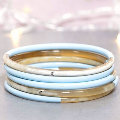 1 Bracelet Lune Bleu Pastel N°20