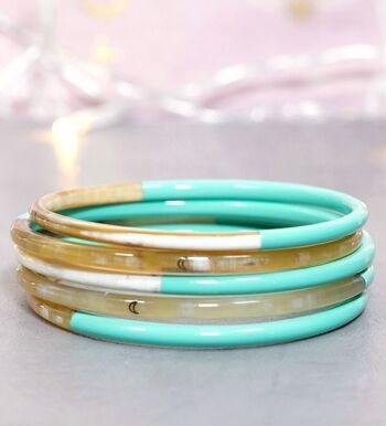 1 Bracelet Lune Vert d'eau Pastel N°17 1