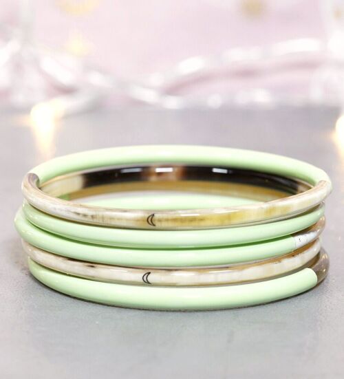 1 Bracelet Lune Vert Pastel N°22