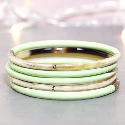 1 Bracelet Lune Vert Pastel N°22