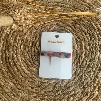 Multicolored resin barrette