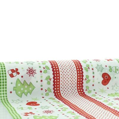 Camino de mesa navideño Christmas en rojo-verde de Linclass® Airlaid 40cm x 24m, 1 pieza