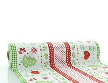Chemin de table de Noël Noël en rouge-vert en Linclass® Airlaid 40cm x 24 m, 1 pièce 1