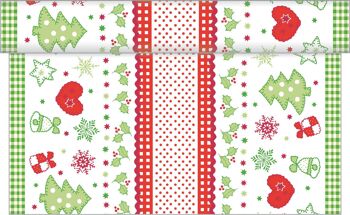 Chemin de table de Noël Noël en rouge-vert en Linclass® Airlaid 40cm x 24 m, 1 pièce 2