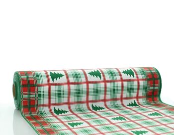 Chemin de table de Noël Klaus rouge-vert en Linclass® Airlaid 40cm x 24 m, 1 pièce 1