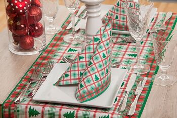 Chemin de table de Noël Klaus rouge-vert en Linclass® Airlaid 40cm x 24 m, 1 pièce 3