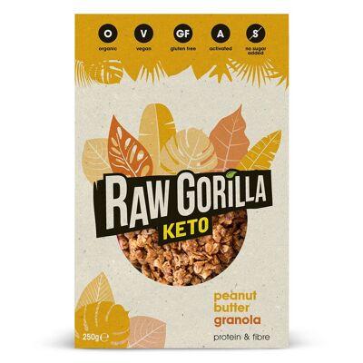 Gorila crudo ¡Nuevo! Granola Keto, Vegana y Crema de Cacahuete Orgánica (250g)